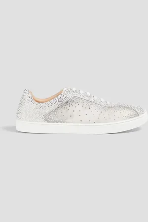 Gianvito Rossi Sneakers aus Mesh und Veloursleder mit Kristallverzierung - - EU 35.5