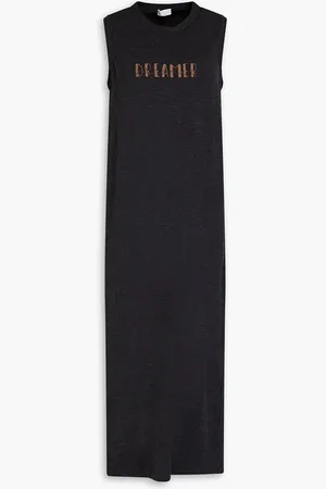 Brunello Cucinelli Meliertes Midikleid aus Jersey aus einer Wollmischung mit Print - Grau - M