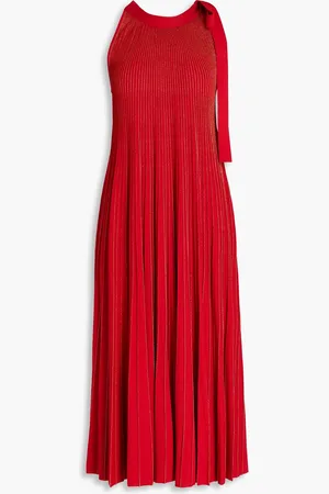 Elie saab Midikleid aus Rippstrick in Metallic-Optik - - FR 36
