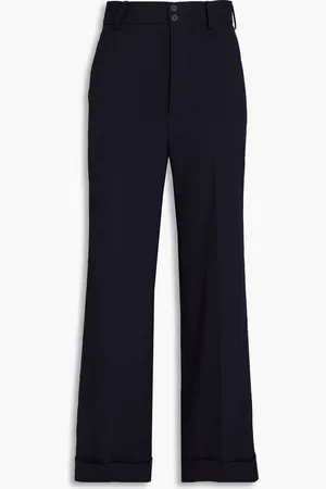 Sandro Hose mit geradem Bein aus Crêpe - Blau - FR 40