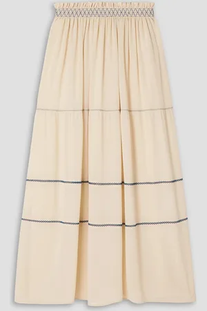 See by Chloé Maxirock aus Georgette mit Stickereien - Weiß - FR 38