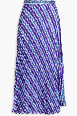 Sandro Plissierter Midirock aus Satin mit Print - - FR 40