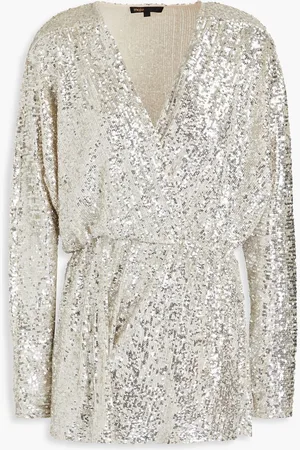 Maje Playsuit aus Tüll mit Pailletten - Metallic - FR 40