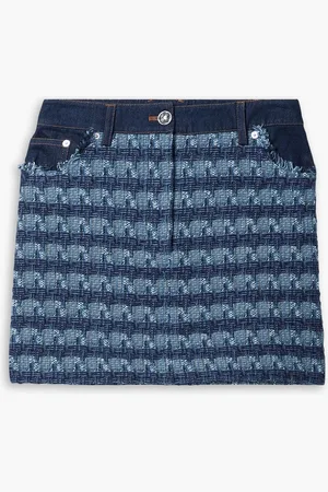 VERONICA BEARD Trufino Minirock aus Denim und Tweed aus einer Baumwollmischung - - US 0
