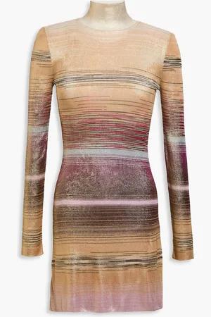 Missoni Mini-Strickkleid mit Rollkragen in Metallic- und Space-Dye-Optik - Metallic - IT 46