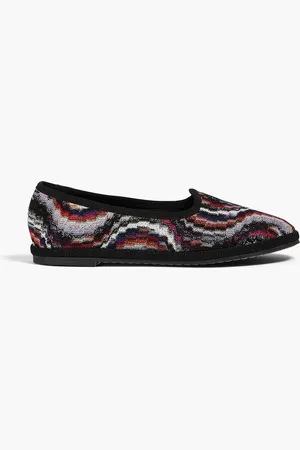 Missoni Pantoffeln aus Häkelstrick in Metallic-Optik - - EU 36