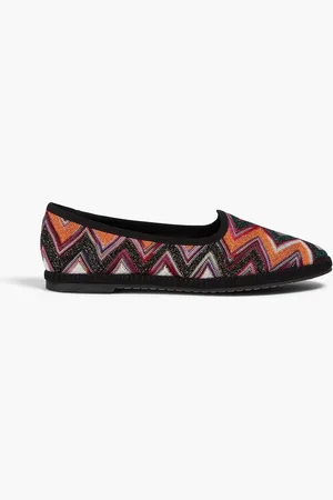 Missoni Pantoffeln aus Häkelstrick in Metallic-Optik - - EU 36