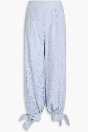 ZIMMERMANN Karottenhose aus schnurgebundener Spitze aus einer Baumwollmischung - Blau - 0