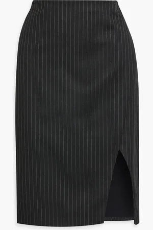 ALICE+OLIVIA Alice Olivia - Siobhan Rock aus Twill mit Nadelstreifen und Wickeleffekt - - US 10