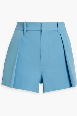 ALICE+OLIVIA Alice Olivia - Gary Shorts aus Stretch-Crêpe mit Falten - Blau - US 10