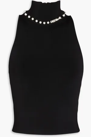 ALICE+OLIVIA Alice Olivia - Annalee Rollkragenoberteil aus Stretch-Strick mit Kunstperlen - - XL