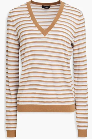 THEORY Striped wool-blend sweater - Braun - L
