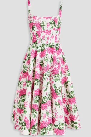 EMILIA WICKSTEAD Mona Midikleid aus Faille mit floralem Print - - UK 12