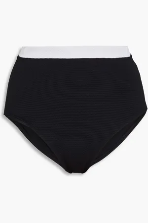Casa Raki Marina hoch sitzendes Bikini-Höschen aus zweifarbigem Piqué - - L