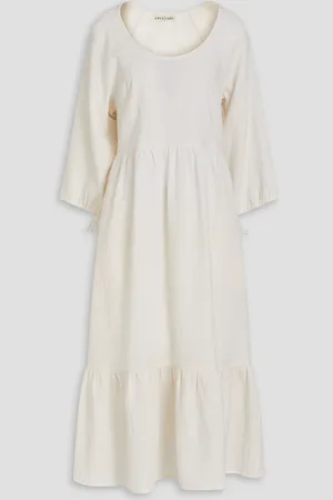 Casa Raki Flavia Midikleid aus Baumwolle - Weiß - XS