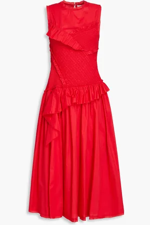 3.1 Phillip Lim Midikleid aus Baumwoll-Voile mit Rüschen - - US 0