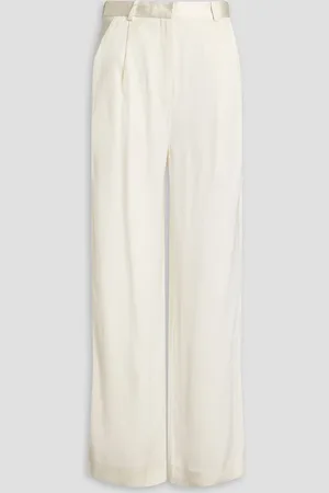 Loulou Studio Ross Hose mit weitem Bein aus Satin - Weiß - XL