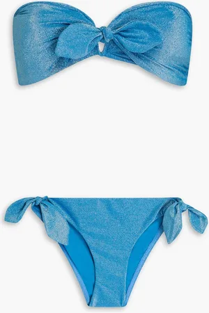 ZIMMERMANN Bandeau-Bikini mit Knotendetail in Metallic-Optik - - 0