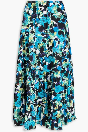 Diane von Furstenberg Venice Midirock aus Popeline aus einer Baumwollmischung mit Print - Blau - US 0