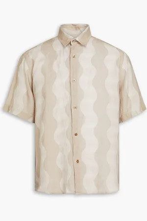 Frescobol Carioca Castro bedrucktes Hemd aus Leinen - Neutral - L