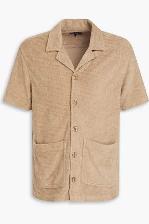 Frescobol Carioca Paco Hemd aus Jacquard aus Baumwollfrottee - Neutral - L