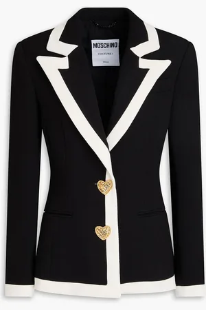 Moschino Zweifarbiger Blazer aus gehämmertem Crêpe - - IT 38