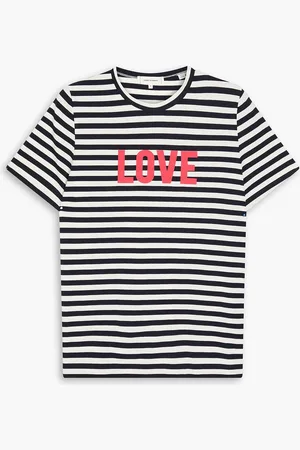 Chinti & Parker Gestreiftes T-Shirt aus Baumwoll-Jersey mit Print - Blau - XS