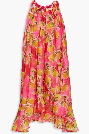 Badgley Mischka Bedrucktes Kleid aus Organza mit Verzierung - - US 8
