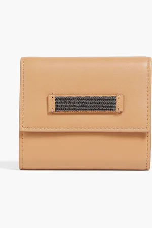 Brunello Cucinelli Portemonnaie aus Leder mit Zierperlen - Neutral - OneSize