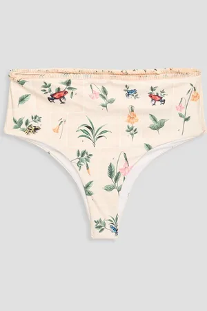Agua by Agua Bendita Nopal hoch sitzendes Bikini-Höschen mit Print - Weiß - S