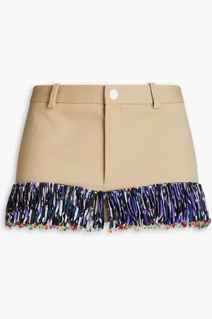 Puccini Shorts aus Twill aus einer Baumwollmischung mit Fransen - Neutral - IT 44