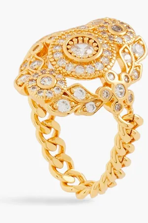ZIMMERMANN Goldfarbener Ring mit Kristallen - Metallic - IT 15