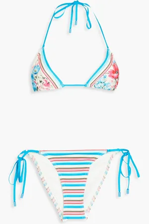 ZIMMERMANN Neckholder-Bikini mit floralem Print - Blau - 1