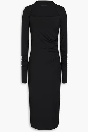 Helmut Lang Gerafftes Midikleid aus Stretch-Jersey - - XS