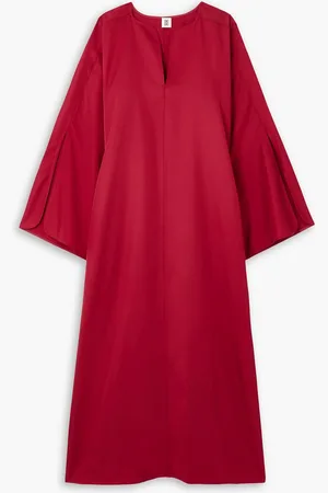 By Malene Birger Cais Midikleid aus Twill - Burgunderrot - DE 34