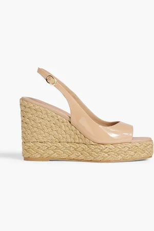 Stuart Weitzman Island Espadrille-Slingback-Wedges aus Lackleder - - EU 37.5