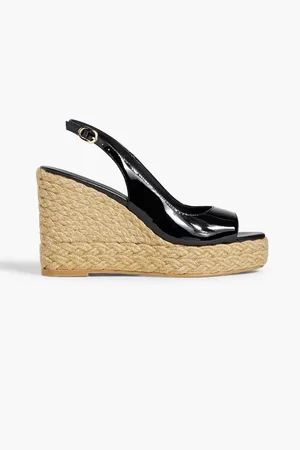 Stuart Weitzman Island Espadrille-Slingback-Wedges aus Lackleder - - EU 38.5