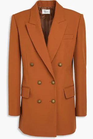 Frame Doppelreihiger Blazer aus Crêpe - Braun - US 6