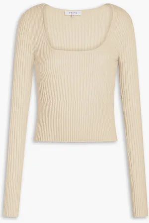 Frame Pullover aus einer gerippten Kaschmirmischung - Neutral - M