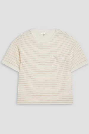 Frame Gestreiftes T-Shirt aus Leinen-Jersey - Neutral - XS