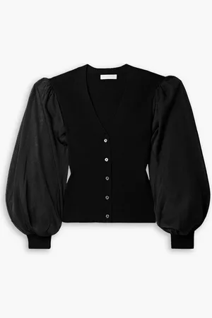 ULLA JOHNSON Quinn Cardigan aus Rippstrick und Jersey - - XS