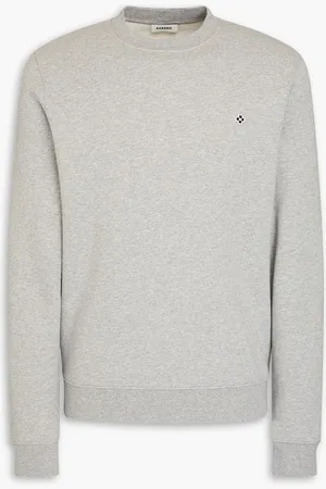 Sandro Sweatshirt aus meliertem Baumwollfleece mit Applikationen - - XXL