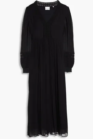 Antik Batik Sara Midikleid aus Georgette mit Häkelspitzenbesatz - - FR 38