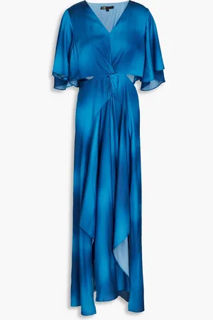 Maje Maxikleid aus Satin mit Batikmuster und Wickeleffekt - - FR 34