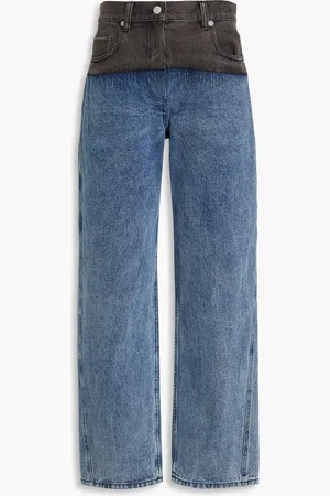 3.1 Phillip Lim Zweifarbige hoch sitzende Jeans mit geradem Bein - Blau - US 6