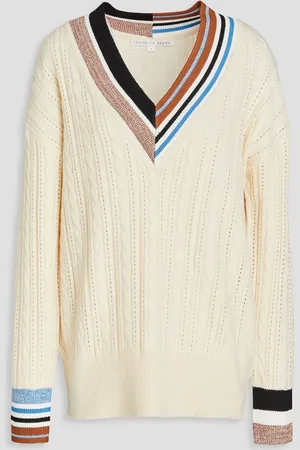 VERONICA BEARD Zopfstrickpullover aus einer Baumwollmischung - Weiß - M