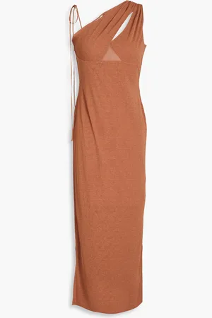 Nanushka Midikleid aus Jersey mit Cut-outs und asymmetrischer Schulterpartie - Braun - XS
