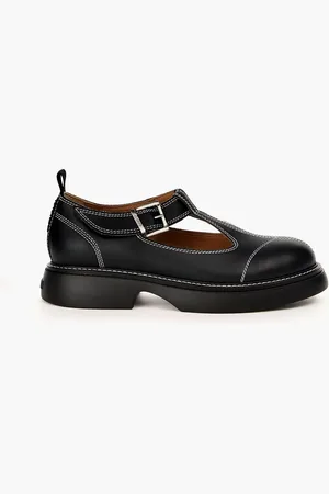 Ganni Everyday Mary-Jane-Loafers aus Kunstleder mit Schnalle - - EU 35