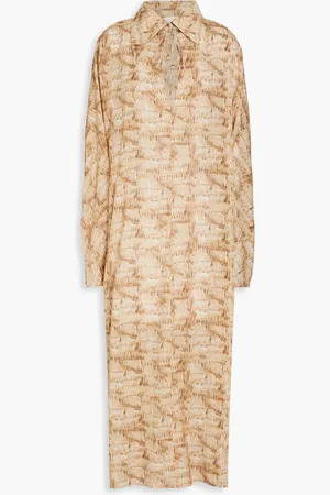 Nanushka Bedrucktes Midikleid aus Baumwoll-Voile - Neutral - S