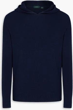 SLOWEAR Zanone Hoodie aus Bouclé-Strick aus einer Baumwollmischung - Blau - IT 54